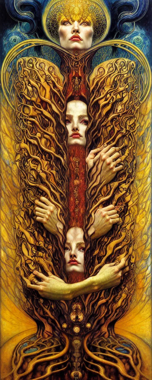 Image similar to Divine Chaos Engine by Karol Bak, Jean Delville, William Blake, Gustav Klimt, and Vincent Van Gogh, symbolist, visionary