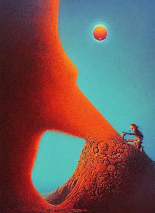 Image similar to alex jones by lisa frank and zdzislaw beksinski