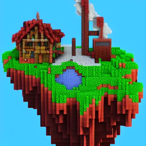 Prompt: Terraria, voxel art, photorealistic imagery, 8k