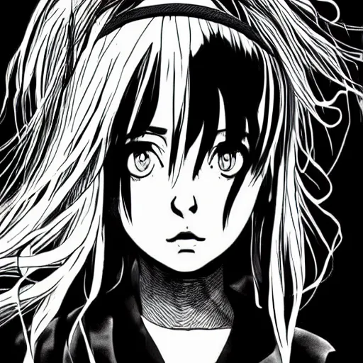 Image similar to billie eilish manga style