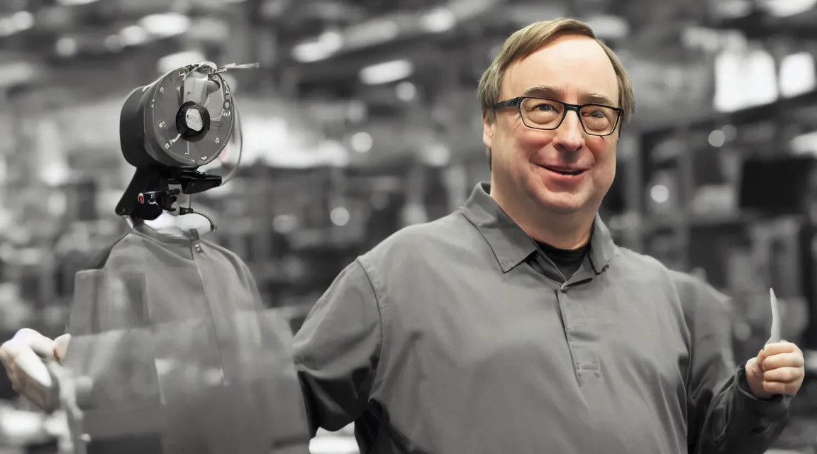 Image similar to vinil scale figure of Linus Torvalds, photo product