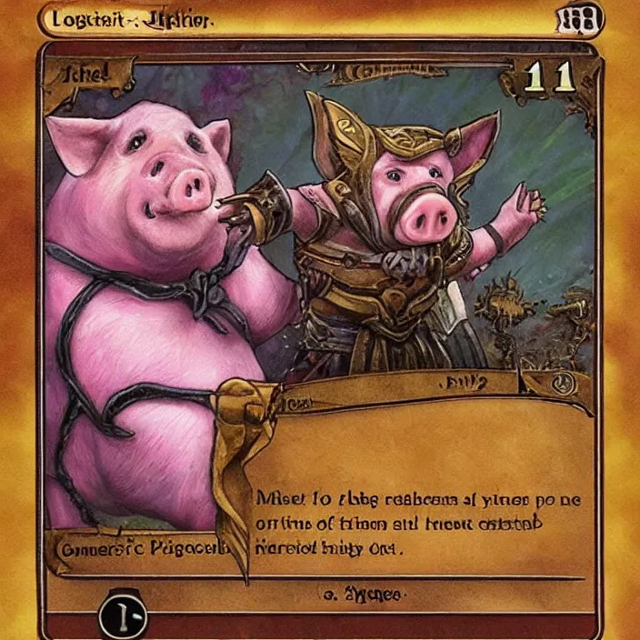 Prompt: magic the gathering pig card