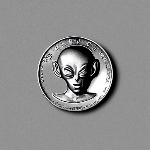 Image similar to gray alien silver coin