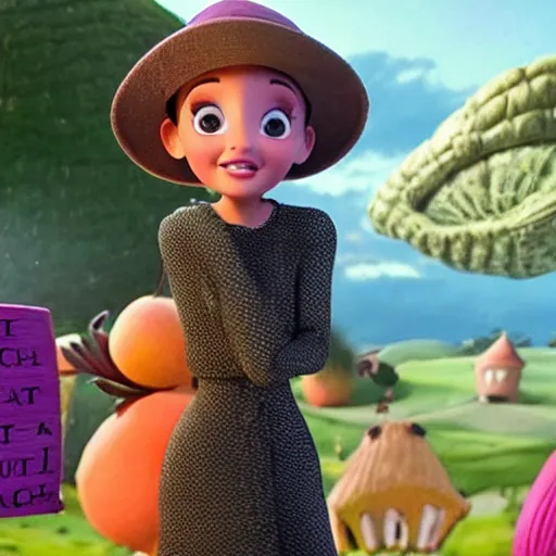 Prompt: a still of ariana grande in james and the giant peach ( 2 0 2 0 )