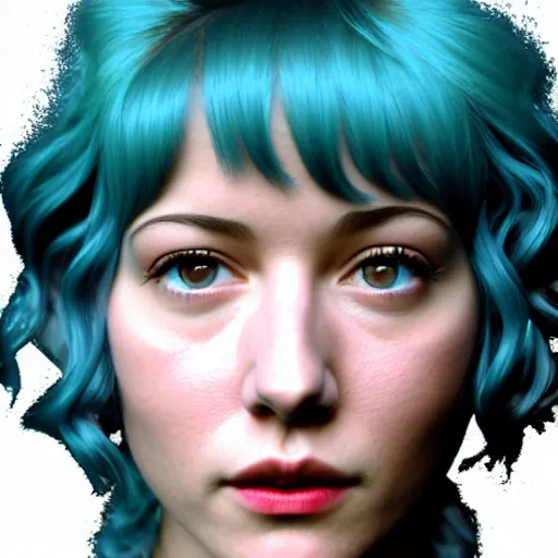 Image similar to renaissance portrait of youth mary elizabeth winstead as ramona flowers, rendered with 3 d effect.