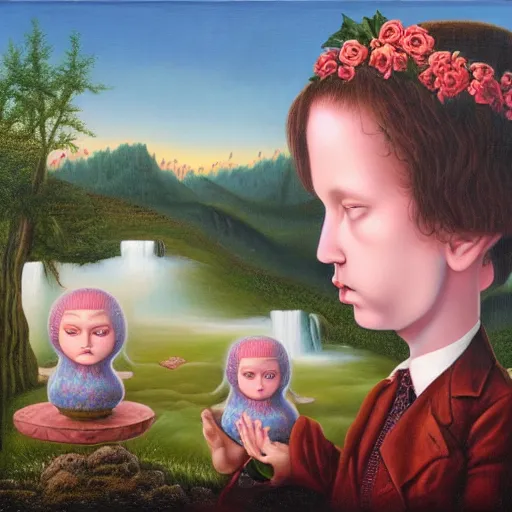 Image similar to a portrait of a god in a scenic environment by mark ryden