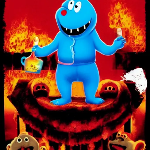 Image similar to kool - aid man horror movie poster