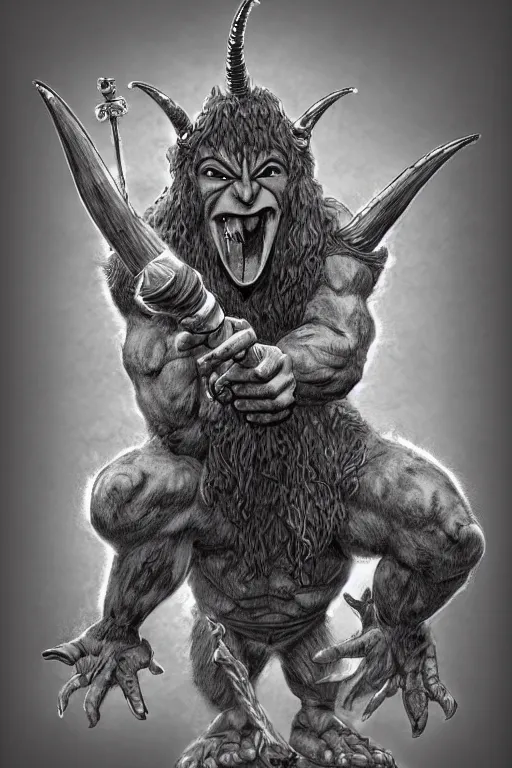 Image similar to hunched troll with a horn on his head, fantasy, highly detailed, digital art, sharp focus, trending on art station, kentaro miura manga art style