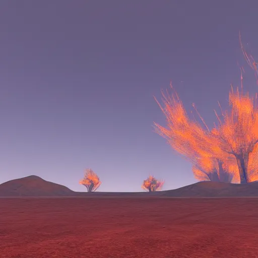 Image similar to source engine skybox of a burning steppe, highly detailed render