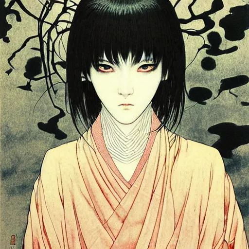 Image similar to prompt : portrait of muse soft light painted by takato yamamoto, inspired by ghost in shell anime, smooth face feature, intricate oil painting, high detail, sharp high detail, manga and anime