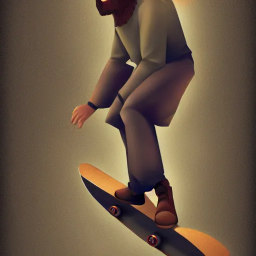 Prompt: photo of jesus christ riding a skateboard, digital art, artstation