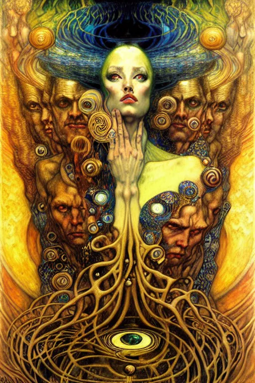 Image similar to Divine Chaos Engine by Karol Bak, Jean Delville, William Blake, Gustav Klimt, and Vincent Van Gogh, symbolist, visionary