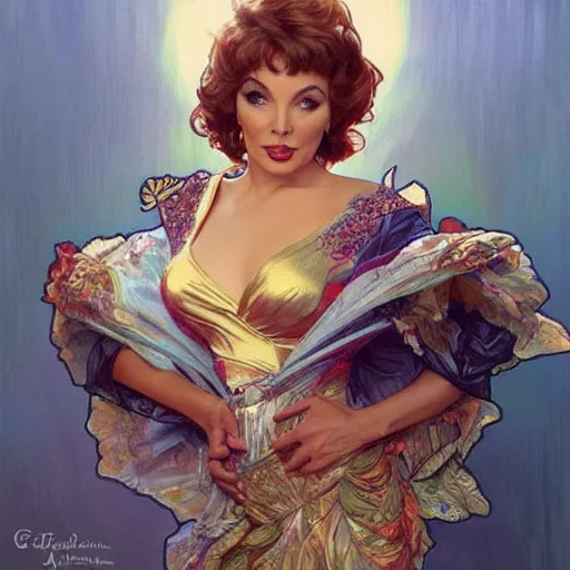 Image similar to amazing lifelike award winning pencil illustration of Joan Collins Dynasty trending on art station artgerm Greg rutkowski alphonse mucha cinematic