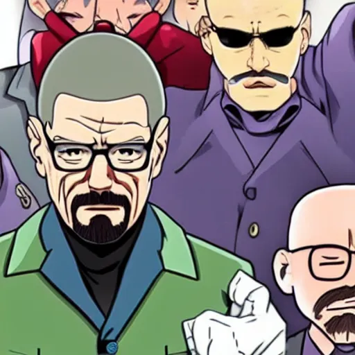 Image similar to walter white in jojo's bizzare adventure