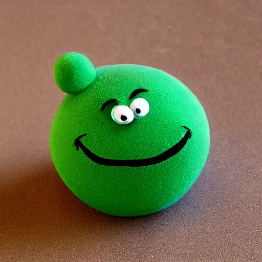 Prompt: a smiling cartoon green mushrom