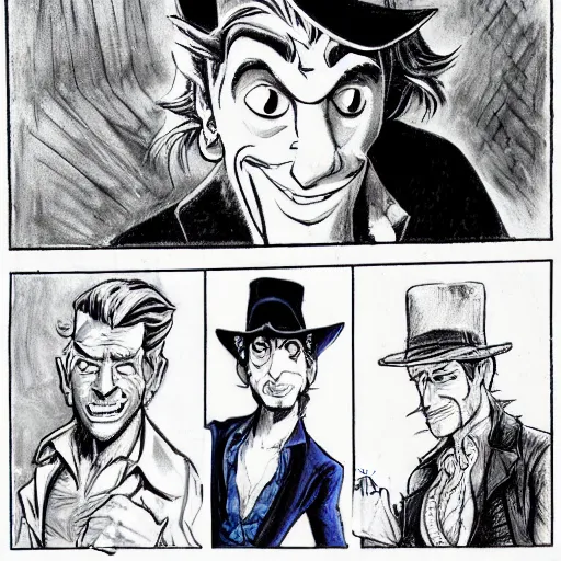 Image similar to Guybrush Threepwood, Sam and Max, Indiana Jones drawing by Steve Purcell