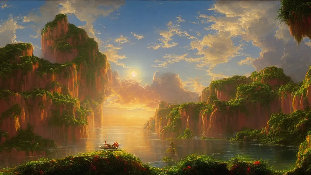 Prompt: very detailed and perfectly readable fine and soft relevant out of lines soft edges painting by beautiful walt disney animation films of the late 1 9 9 0 s and thomas cole in hd, we see a futuristic punk solar city, nice lighting, perfect readability