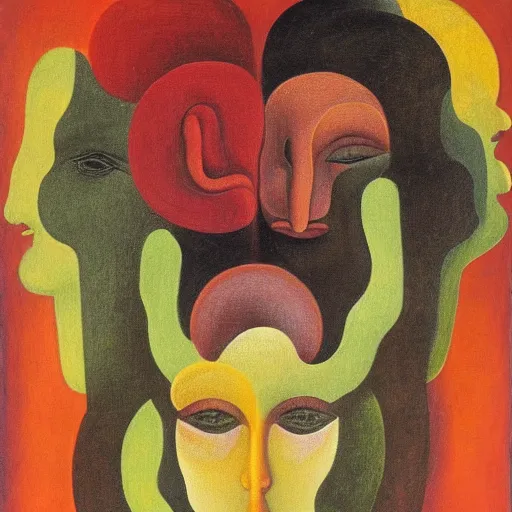 Image similar to floral face portrait by leonetto cappiello and wojciech siudmak and ernst fuchs, anni albers, oil on canvas