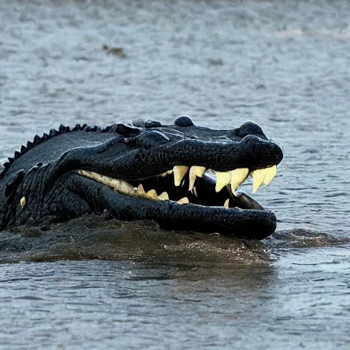 Prompt: The sudden rainstorm washed crocodiles into the ocean.