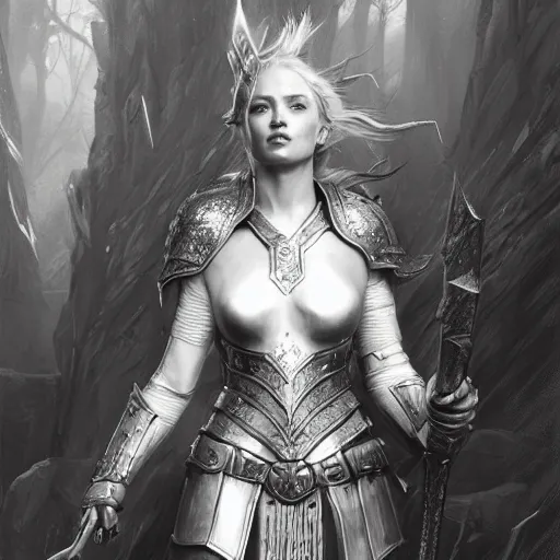 Image similar to elf with armor of rivendel in white black background, epic masterpiece of cinematographic hyperrealism, realistic shaded lighting poster by craig mallismo, artgerm, jeremy lipkin and michael garmash, unreal engine, radiant light, detailed and intricate environment, digital art, art station trends