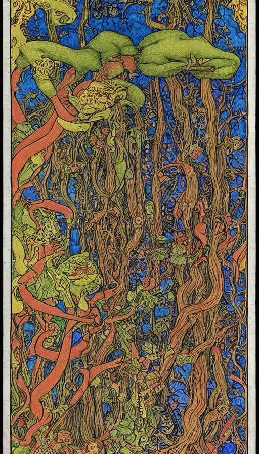 Image similar to life and death mixing together, by ivan bilibin,