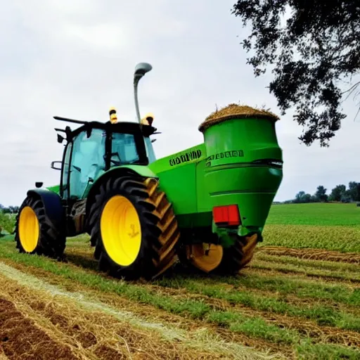 Prompt: agricultural machinery taking over the world