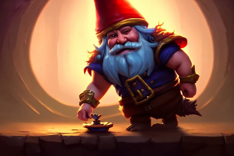 Image similar to [ important ] amazing portrait of funny gnome ], hearthstone splash art, deiv calviz, splash art, natural light, elegant, intricate, fantasy, atmospheric lighting, by greg rutkowski, hearthstone splash art, hd wallpaper, ultra high details, cinematic composition, insanely well composed