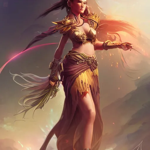 Image similar to a goddess mystic female warrior leader by ross tran digital artwork business leader