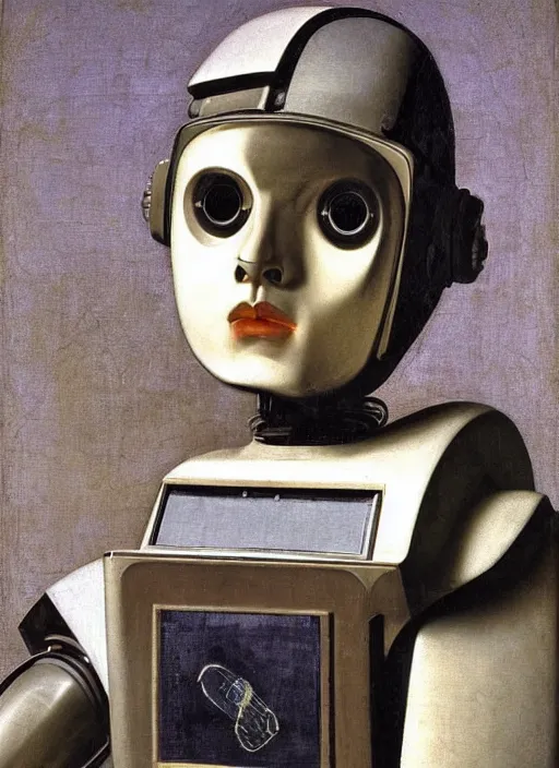 Image similar to a portrait of a robot by Caravaggio