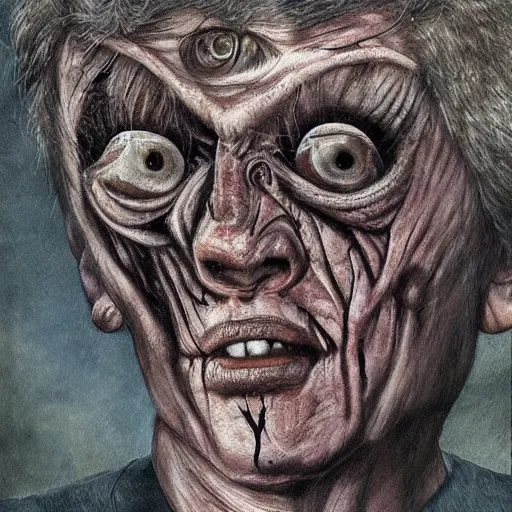 Image similar to bodyhorror portrait by h. r. giger of boris nemtsov degraded abomination, photo - realistic, color image, 2 k, highly detailed