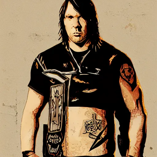 Image similar to portrait from jon moxley (WWE) , Artstation