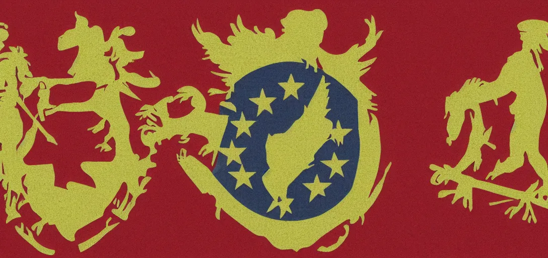 Prompt: award winning flag design selected for a communist European Union, reddit vexillology, 8K, concept art, legacy, bright future