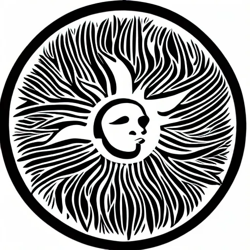 Prompt: logo design the sun