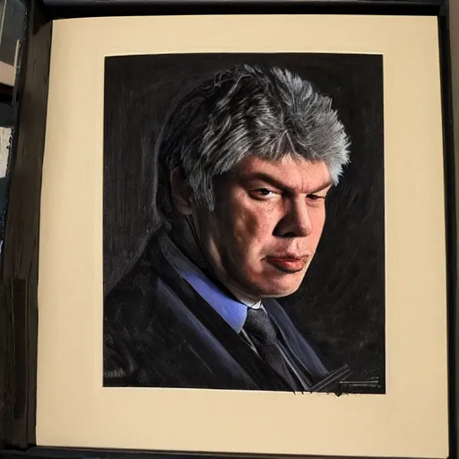 Image similar to portrait by h. r. giger of boris nemtsov degraded abomination, photo - realistic, color image, 2 k, highly detailed