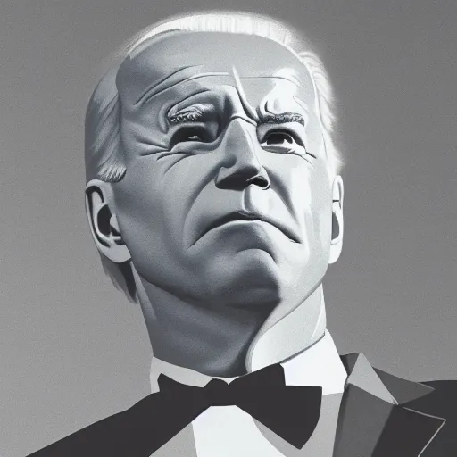 Image similar to joe biden menacing. hologram by lichtenstein, reddit, excessivism, colorized, iso 2 0 0 film grain