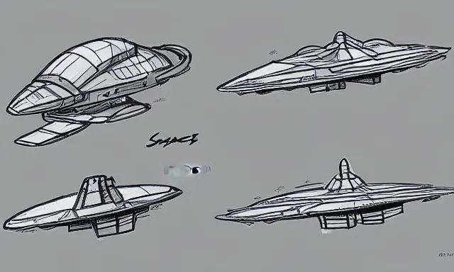 Prompt: spaceship sketches