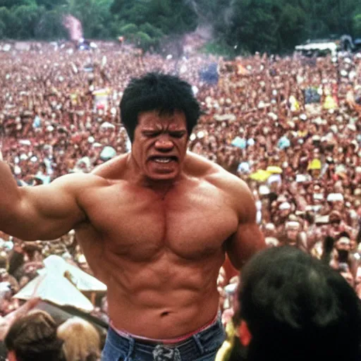 Image similar to hulk performing at woodstock