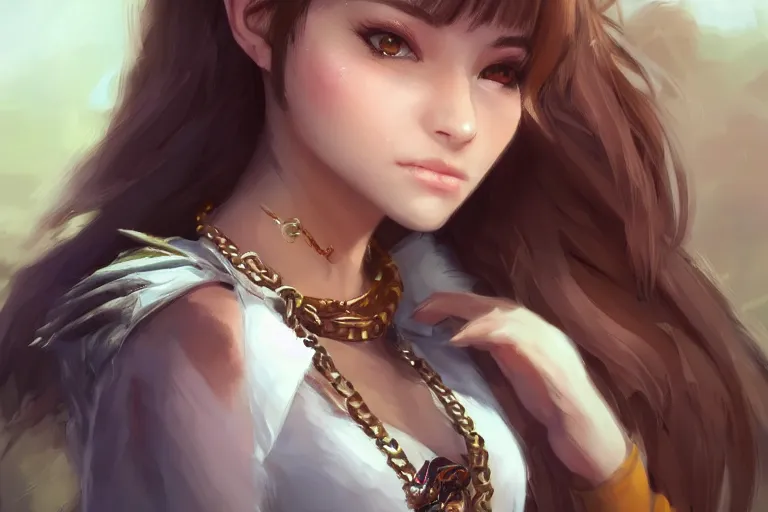 Image similar to female marten wearing jewlery with cute hairstyle, made by Stanley Artgerm Lau, WLOP, Rossdraws, ArtStation, CGSociety, concept art, cgsociety, octane render, trending on artstation, artstationHD, artstationHQ, unreal engine, 4k, 8k,