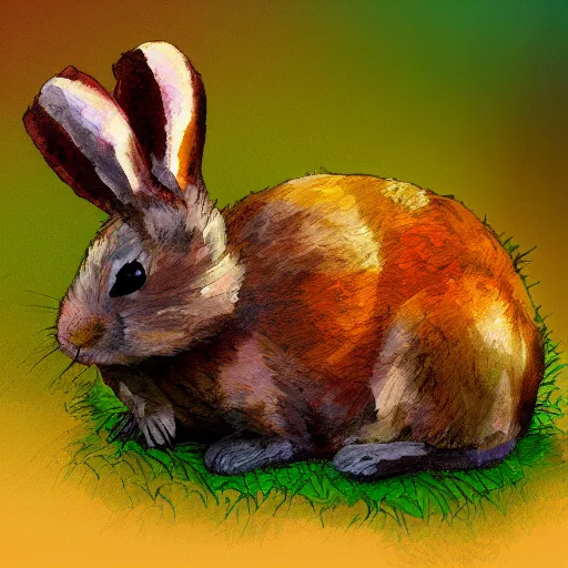 Image similar to a rasta bunny rabbit sitting on a mushroom, digital art, art station, trending, high detail, 8k, aesthetic