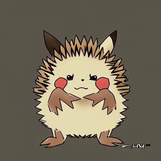 Image similar to A pokemon that looks like A hedgehog, covered with a layer of black Misty ，Trending on art station. Unreal engine.