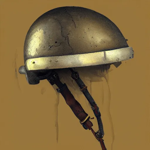 Image similar to a digital painting of a pilot helmet of the ghost of kiev, hyper realistic, very detailed, in the style of greg rutkowski