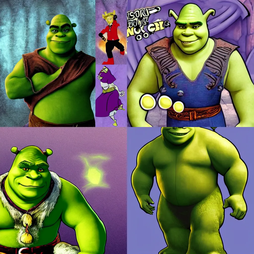 Prompt: Shrek as a jjba character
