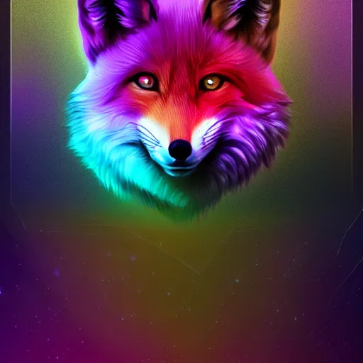 Prompt: digital dark fox, retrowave palette, digital world, highly detailed, electric breeze, anatomically correct vulpine, synth feel, fluffy face, ear floof, flowing fur, super realism, accurate animal imagery, 4 k digital art