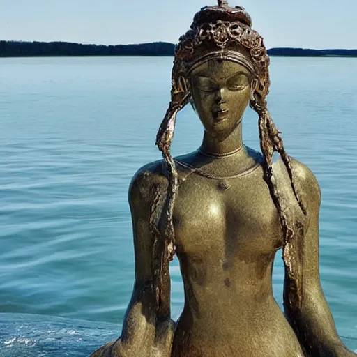 Image similar to water goddess emergin from a lake