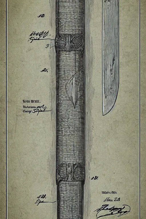 Prompt: “Patent application drawing of a viking sword”