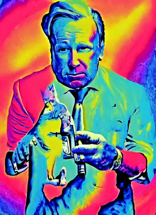 Image similar to alex jones by lisa frank and Zbigniew Brzezinski