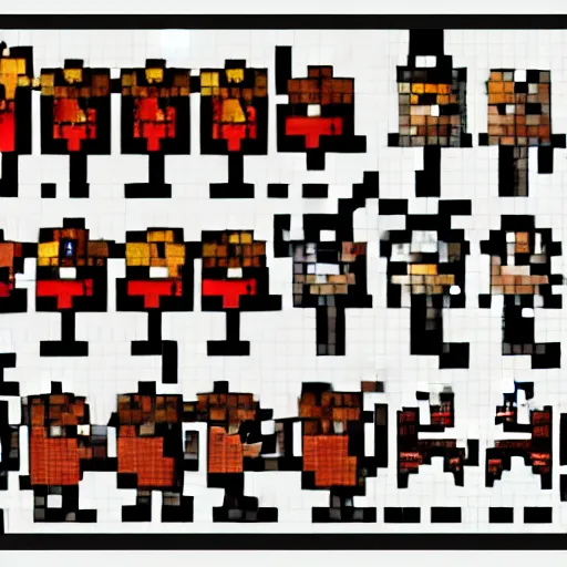 Prompt: pixel medieval warrior, sprite sheet,