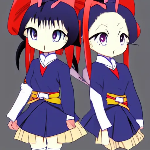 Image similar to cute anime ninja school girl in the style of katanagatari, dorodere, expressionless