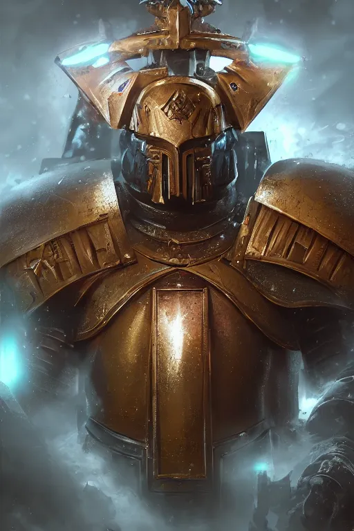 Image similar to armor portrait heros warhammer 4 0 k horus heresy fanart - the primarchs emperor by johannes helgeson animated with vfx concept artist & illustrator global illumination ray tracing hdr fanart arstation zbrush central hardmesh 8 k octane renderer comics stylized