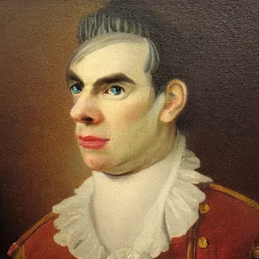 Image similar to An 18th century oil painting of Jerma985 in the mid-late 1700s, Jerma985, grainy, realistic, very realistic, hyperrealistic, highly detailed, very detailed, extremely detailed, very neat, very epic, very cool, detailed, trending on artstation